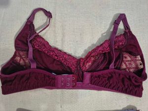 Maroon Lace Bra &amp; Panties Set