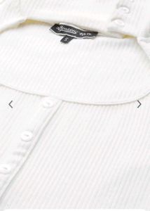 Cutout Ribbed Button-Up Top