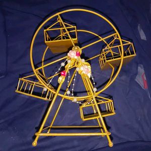 Golden Metal Giant Wheel Home Decor