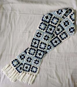 Handmade Crochet Granny Square Scarf