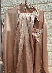Rose Gold Satin Pajama Set