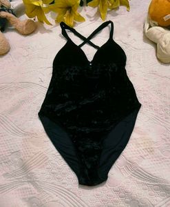 Black H&amp;M Velvet Bodysuit