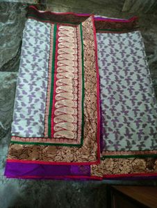 Elegant Purple and creamSaree.