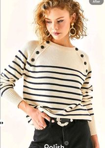 New With Tag Korean Trendy Stripped Pullover