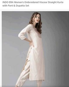 Off White Viscose New Kurta Set With Tag