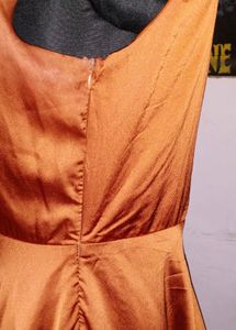 One Shoulder Satin Cocktail Dress .