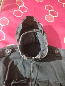 Amazing Dark Black Jacket With Hidden Hoddie