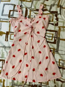 Strawberry Print Mini Dress