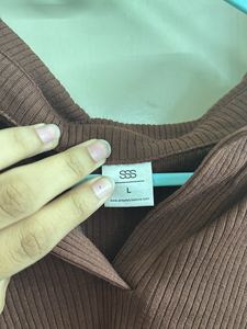 Ribbed Brown Crop Top From Street Style Store