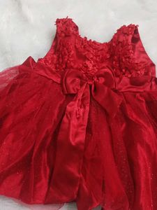 Adorable Red Net  dress