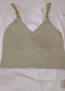 Olive Green Ribbed Bra