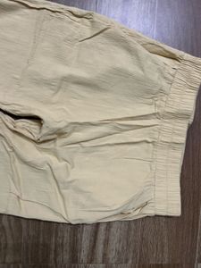 Light Yellow Button-Detail Pants
