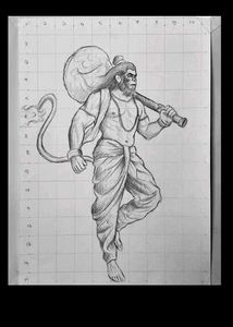 Hanuman Ji Outline Drawing