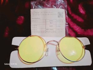 29K Unisex Round Yellow Silver Frame Sunglassess