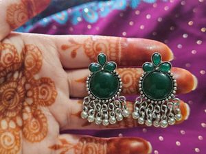 Combo Of 2 Pair Silver Oxidized Earrings And Stud