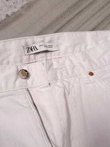 Zara White Denim Shorts