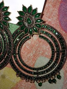 Green Fashion Earrings