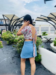 Floral Crop Backless Top.!