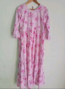 Pink Floral Design Maxi