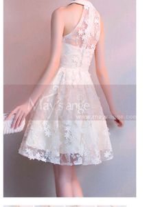 White Floral Lace Halter Dress