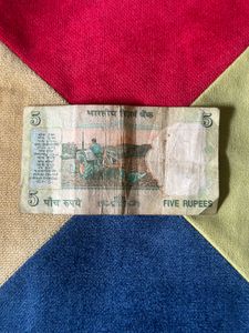 India old five rupees note currency