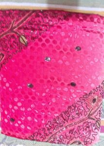 Pink Embellished Saree
