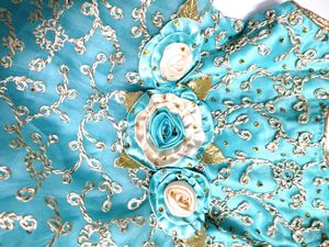 Cute Aqua Flower Girl Dress