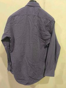 Purple Shirt With White Straps From Van Heusen.
