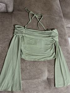 Sage Green Off-Shoulder Top