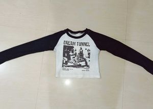Black &amp; white long sleeve Graphic Tee