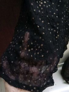Black Strapped Polka-dot Dress
