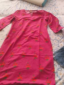 Pink Floral Print Kurta