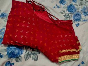 2 Red Bandhani Chunri Saree