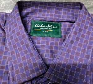 ColorPlus Purple Plaid Shirt XL