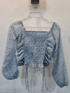 Floral Ruched Crop Top
