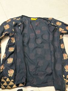 Stylish Black Floral Print Jacket