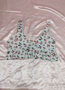 Floral Ruffle Crop Top