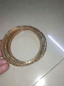 Golden Sparklee Bangles Set Of 3