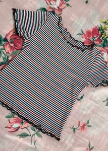 Striped Ruffle Tee 🌷