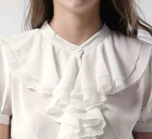 Ruffled White Top