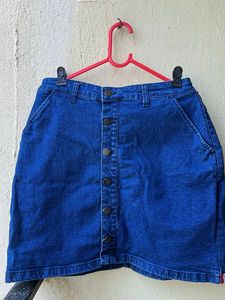 New 😍Denim Button-Front Mini Skirt