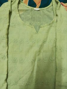 Light Green Embroidered Kurti