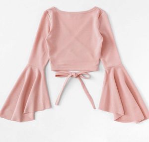 Pink Wrap Crop Top