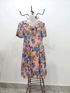 Vintage Floral Ruffle Dress