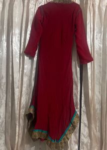 Beautiful chili red chiffon Kurta