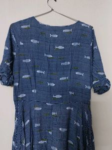 Grey Fish Print Dress