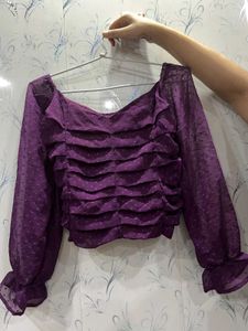 Purple Ruffle Top