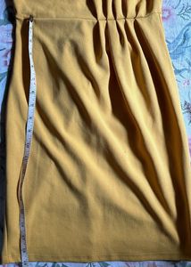 Mustard Yellow Mini Dress With Open Back
