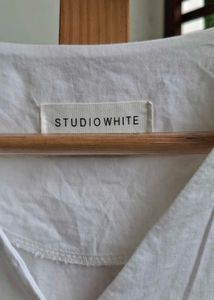 Korean White Button Down Top
