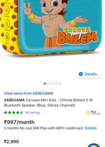 🦄Saregama Carvaan MiniKids Chota Bheem Radio⭐